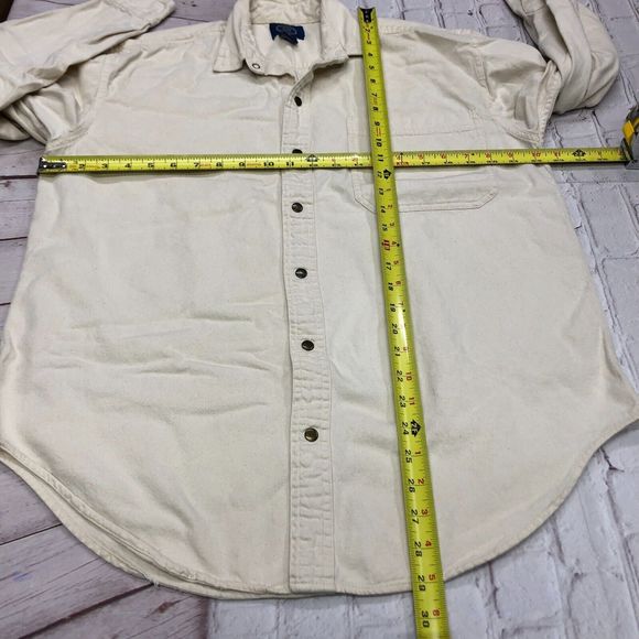 Vintage Gap Men Long Sleeve Cotton Button Snap Shirt Top Size Medium M098 -7 - Picture 2 of 9